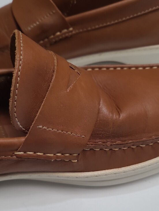 Sandro Moscoloni Limon Men\'s Cognac Leather Penny Loafers Size 11 1/2 D main image 4